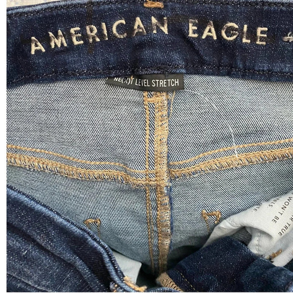 American Eagle Curvy High Waist Jegging Jeans Stretch Denim Dark Blue Size 00 - Picture 9 of 12